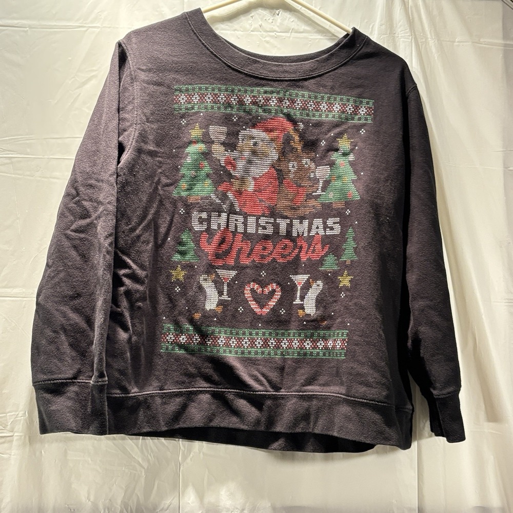 Holiday‎ Time women's Christmas graphic Sweat shirt size: large(12-14)